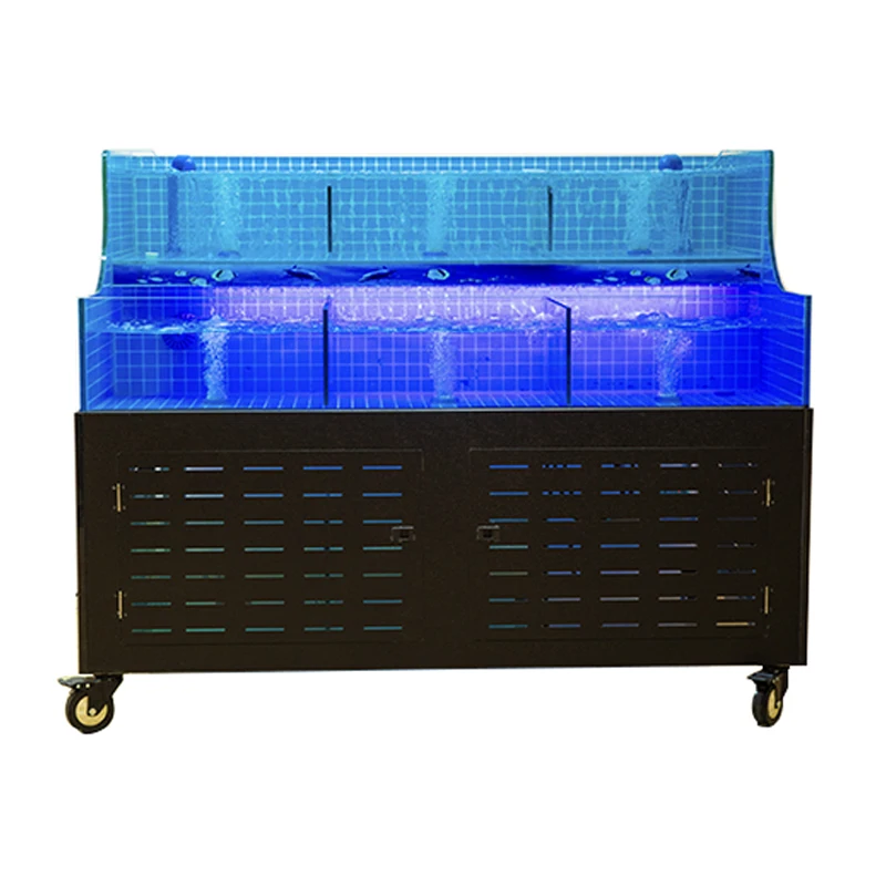 Live display tank seafood aquarium display customization oxygen pump seafood pool water tank retail