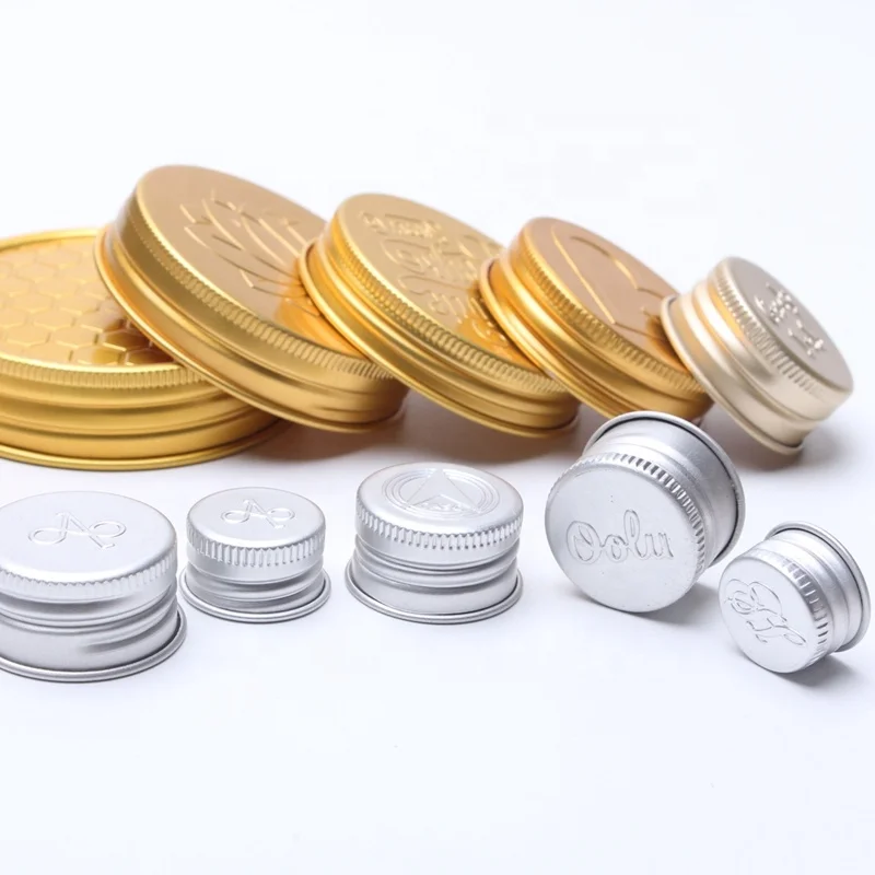 Exquisite Design GPI 20/400 24/400 28/400 Silver Metal Lids Gold Aluminum Screw Covers For Boston Round Glass Bottles
