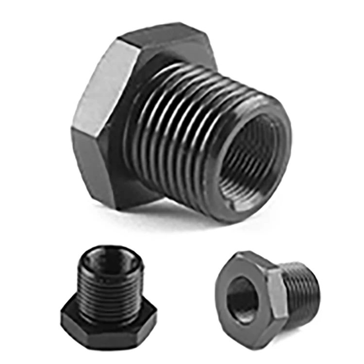 Black Automotive Threaded Oil Filter Adapter Hexagon filter joint 1/2-28 to 3/4-16