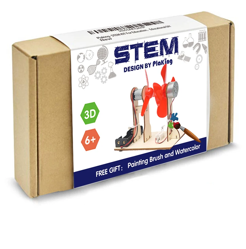 STEM toy DIY 3D wooden wind power generation Physical Learning Toy Science Experiments Kits,STEM toy Learning Sets