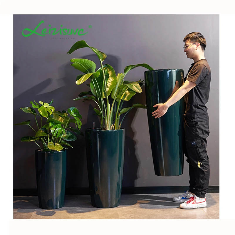 Large Plastic Decorative Plant Pots for Outdoor Use Glazed Flower/Green Plant Shape for Floor Usage Shopping Malls for Bonsai