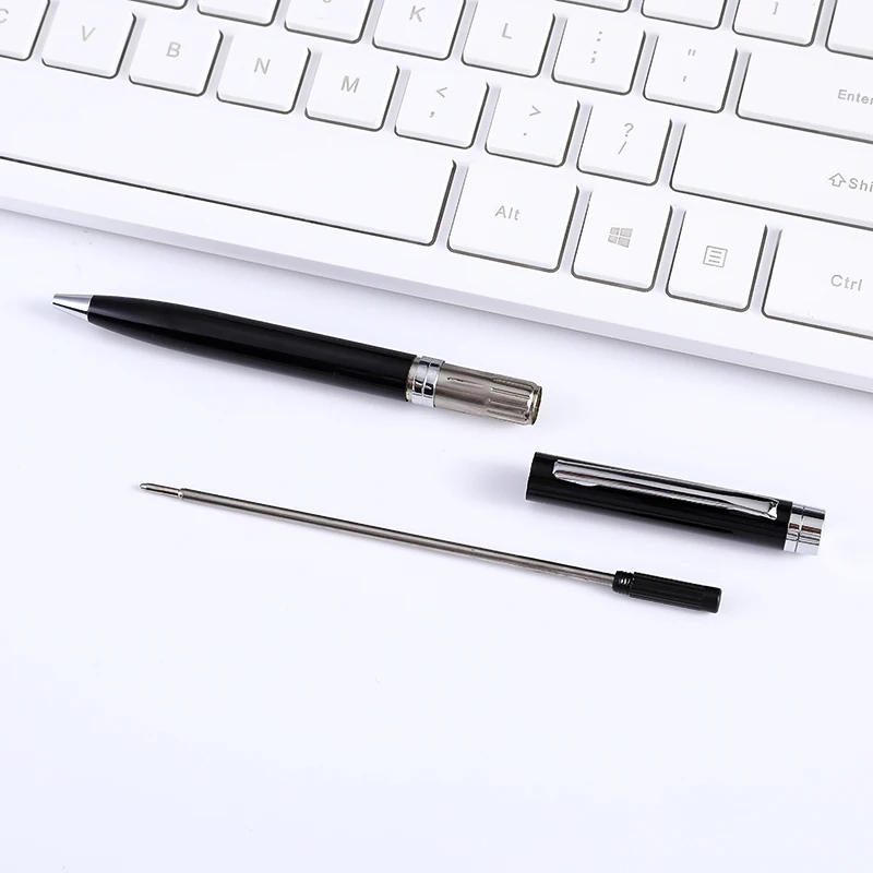 
Cheap metal pen luxury laser customized brand black advertising ballpoint pen hotel supplies promotional pen 