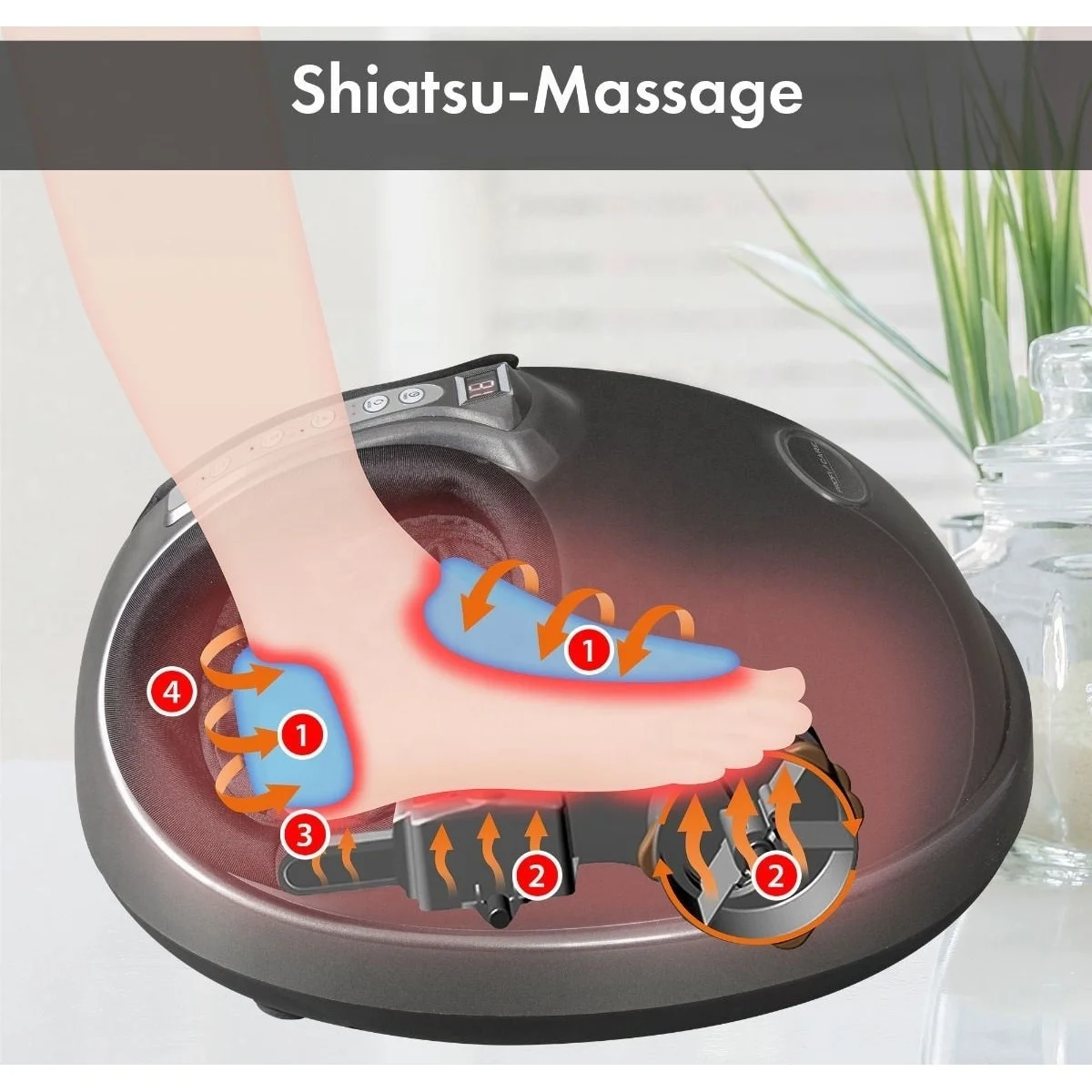 Shiatsu Foot Massager Electric Heat Kneading Foot Massage Machine Rolling Air Compression Effective Pain Relief Therapy