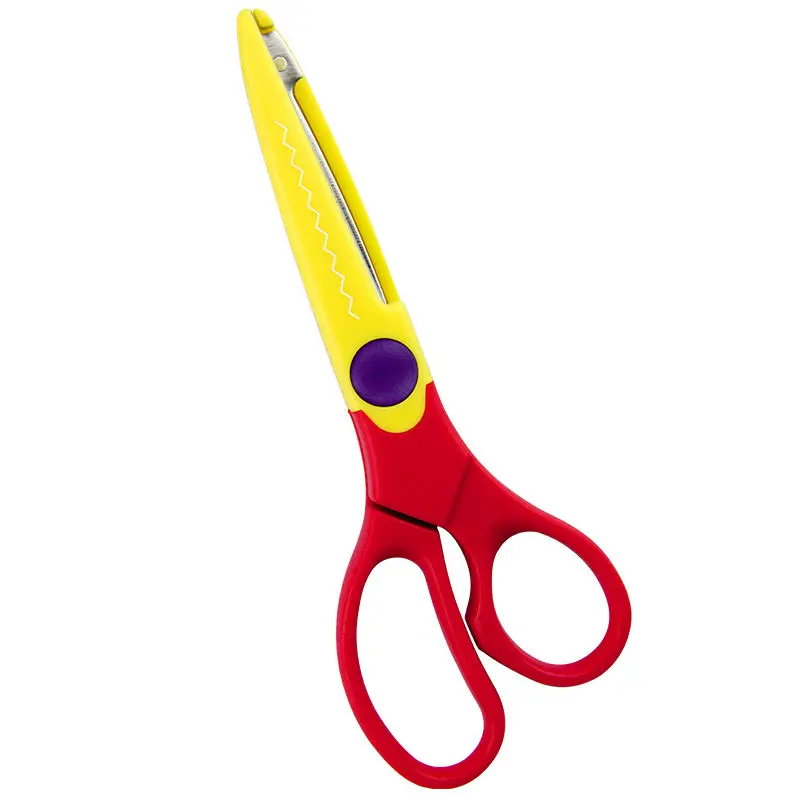 6 3/4 дюйма хорошее качество школьные детские ножницы зигзаг Цветные Ножницы Для Резания