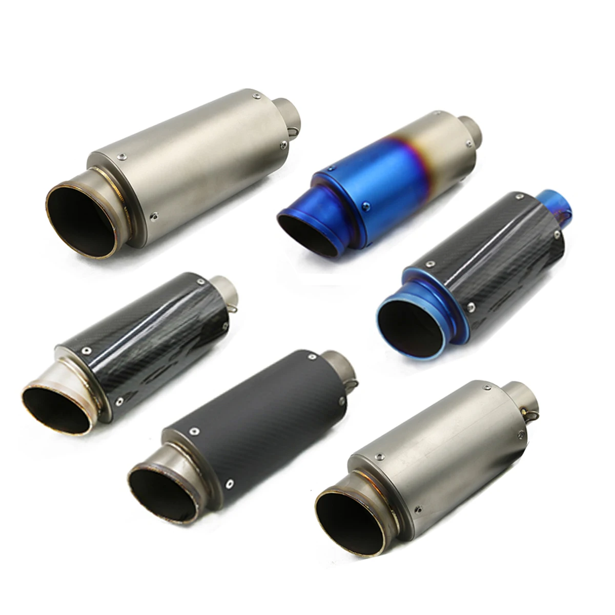 Universal Titanium dirt-bike Moto silencer Sc exhaust Pipe Stainless Steel 50-60mm Inlet Motorcycle muffler with db killer