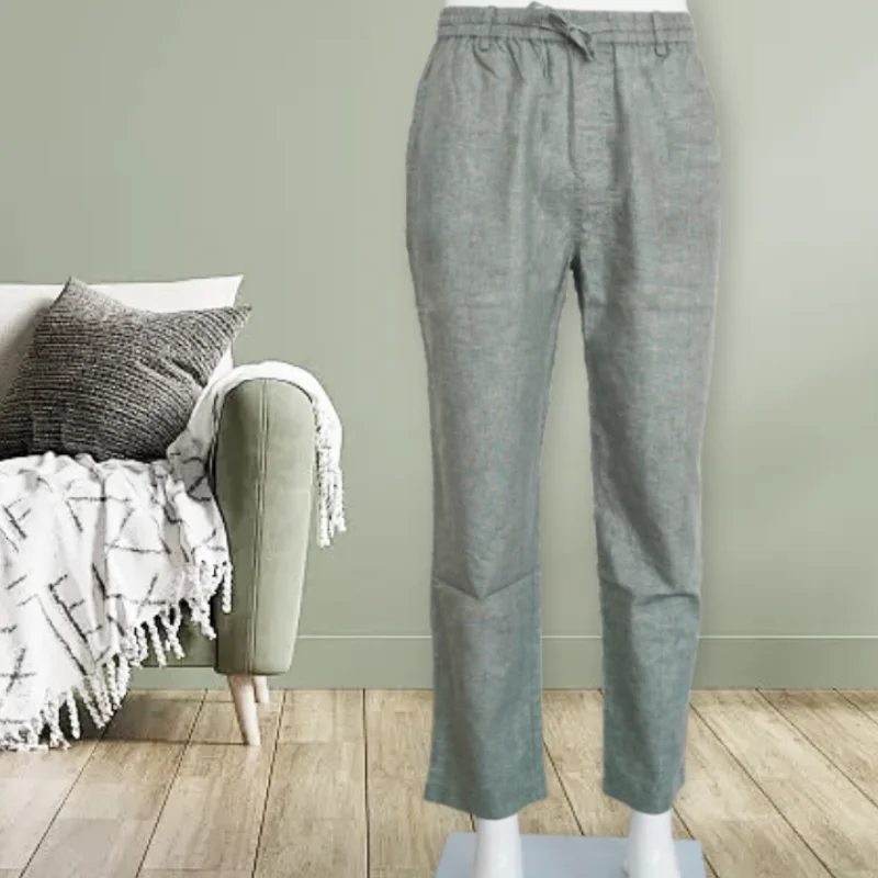 Fashion Linen Cotton pants Green Tailored Linen pants Good Air Permeability