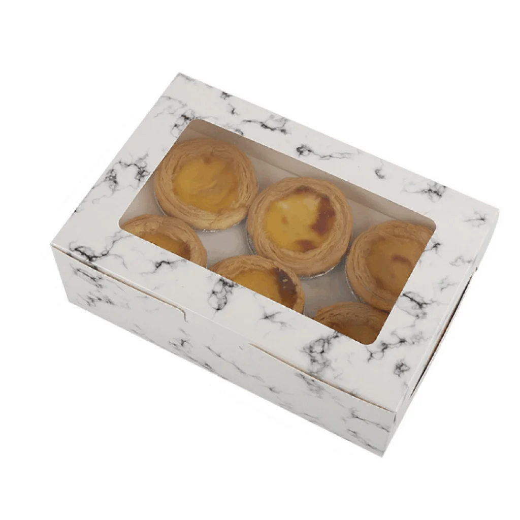 Food grade custom printed cupcake box with 6cavities, Muffins, Cookie, Biscuit boxes Custom Transparent Mini Cupcake Box