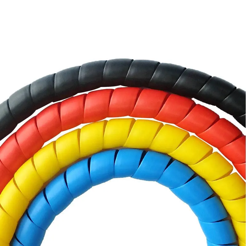 Flexible Spiral Tube Wrap Cable Management Sleeve Computer Wire Manage Cord 3 Meters Length Black