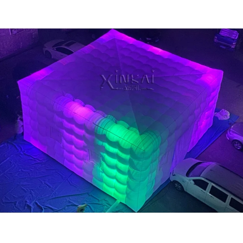 Large Cube Wedding Party Led Light Inflatable Tent Event Photo Booth White Giant Inflatable Cube Marquee Tent