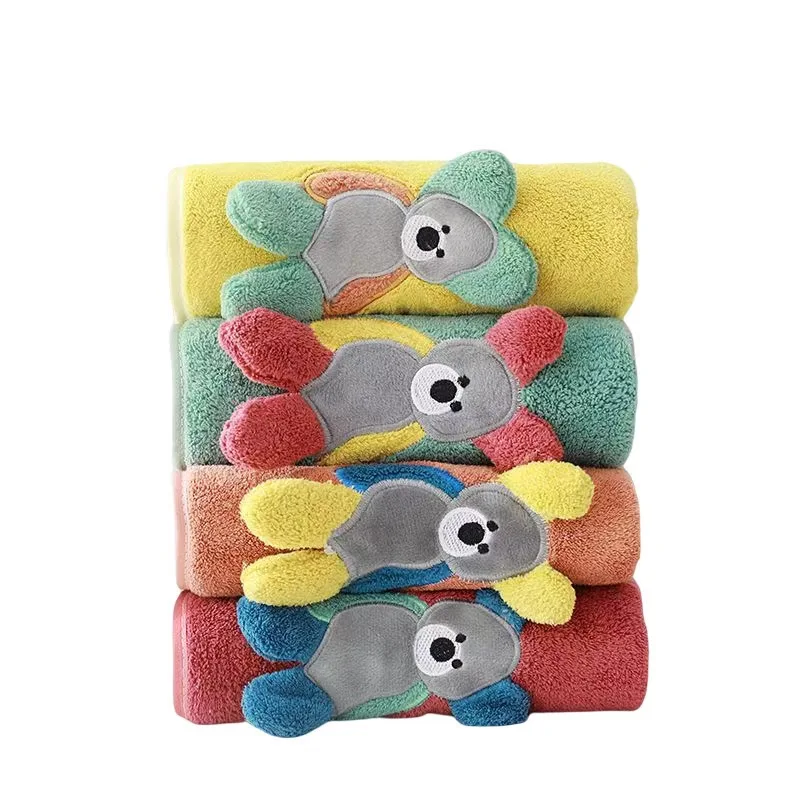 Wholesale coral fleece Star delu towel bath towel 3D three-dimensional embroidery piping border cute adult baby universal