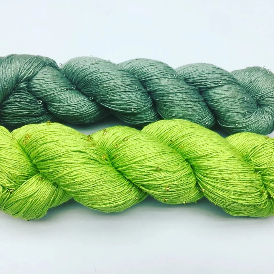 Embellished Yarn Natural Spun Silk for Weaving Knitting crochet embroidery jewellery making art and craft soft and shiny