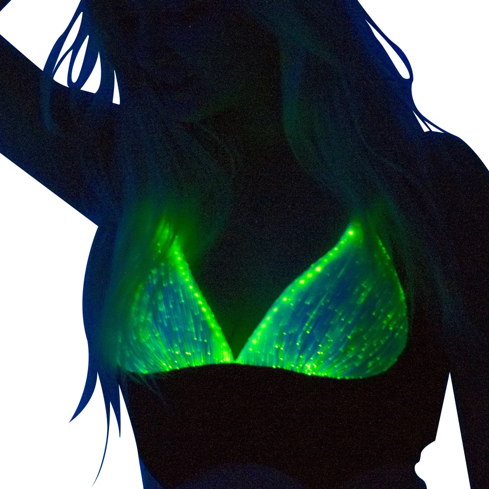 New design optic fiber sexy japanese cute girl hot fashion led lingerie sexy bra