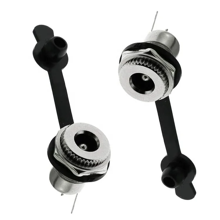 5.5x2.1mm Screw Threaded Female Panel Mount DC Jack Power Socket Connector Adapter