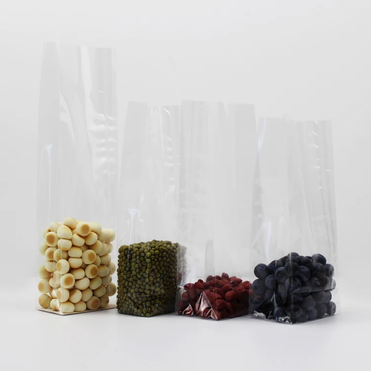 High Quality PE OPP PP Flat Bottom Transparent Bellows Pocket Plastic Bag