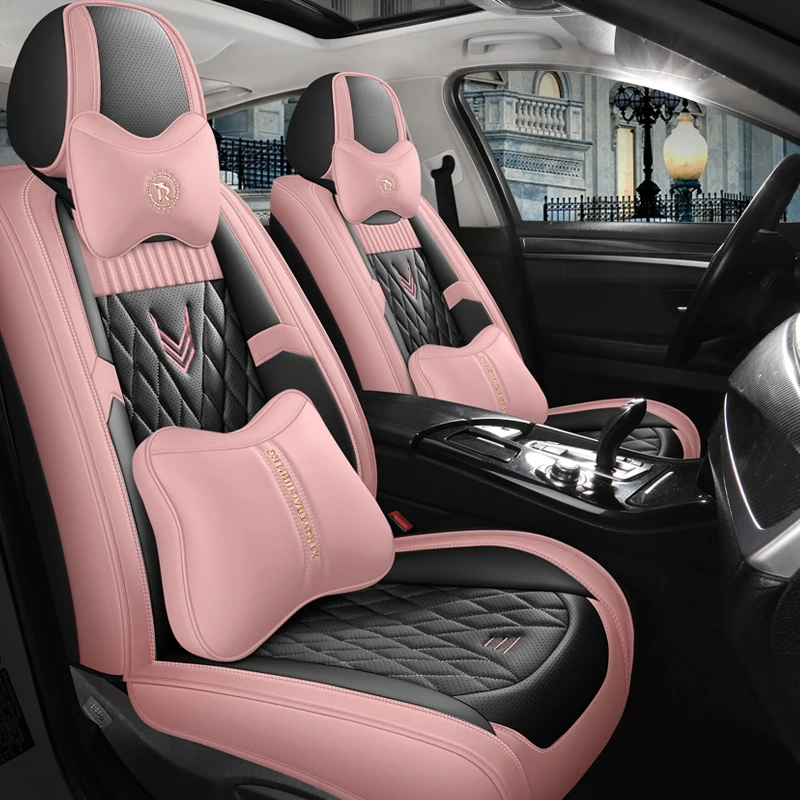JSZ Custom Faux Leatherette Breathable Car Seat Covers Universal Fit Set Car Seat Cushion Automotive Interior Accessories