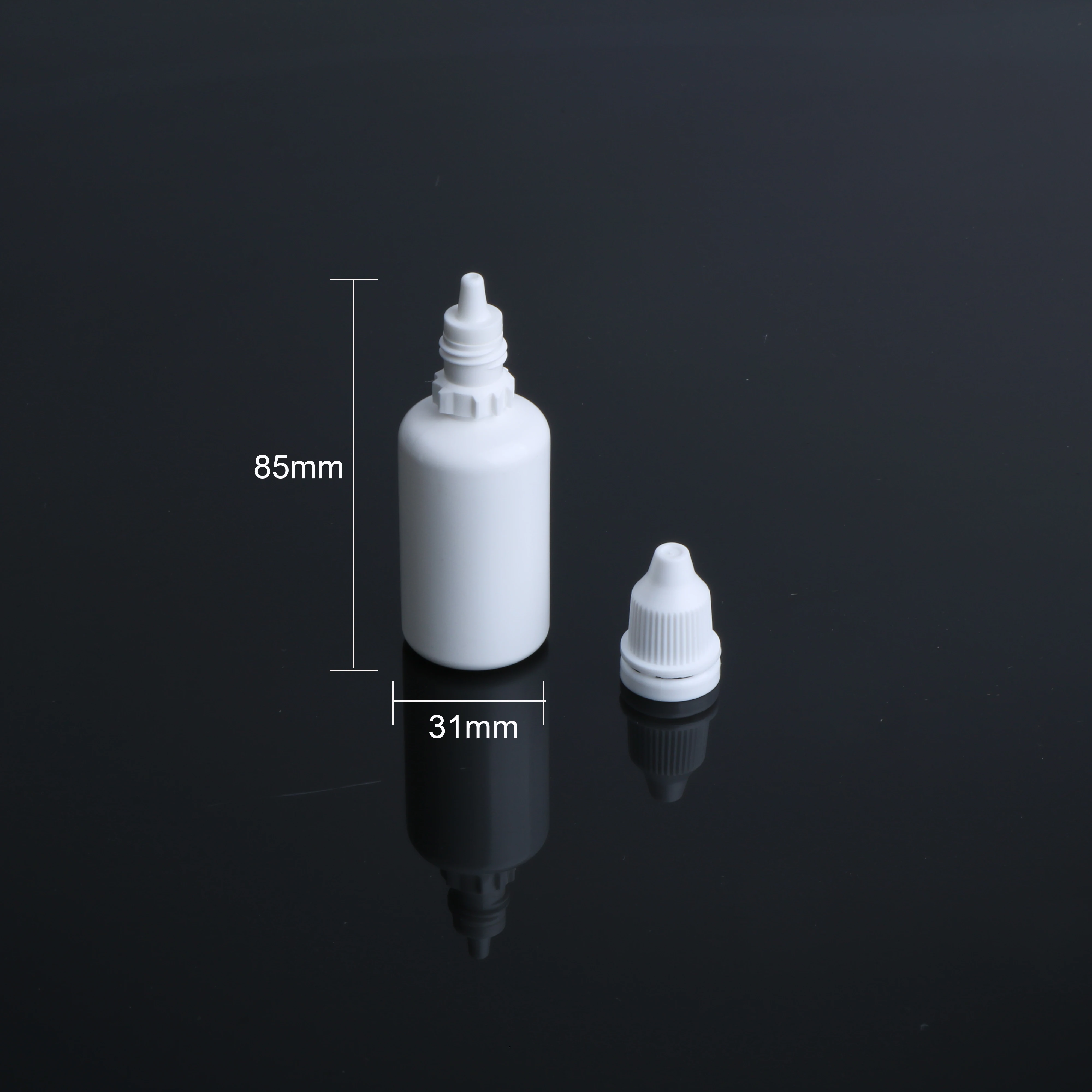 squeeze 30ml hdpe white eye dropper/eyedrop bottle with white cap for automatic machine