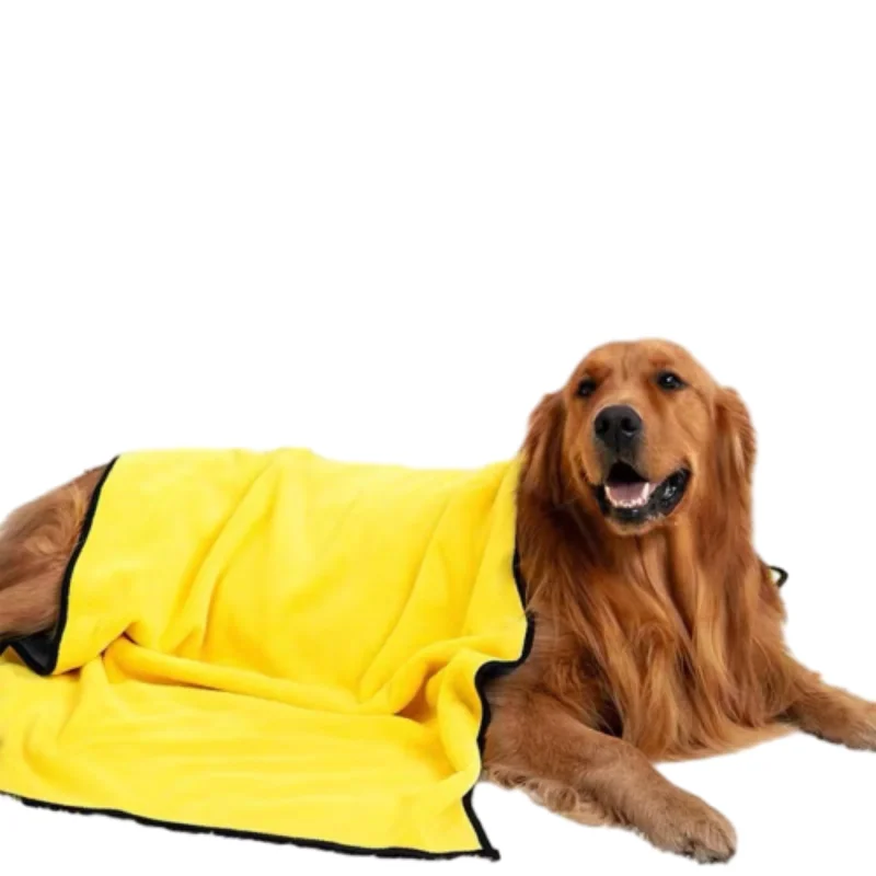 Pet Towel Quick Dry Dog Towel Bath Robe Soft Fiber Absorbent Cat Bath Towel Convenient Pet Cleaning Washcloth Pet Accessories
