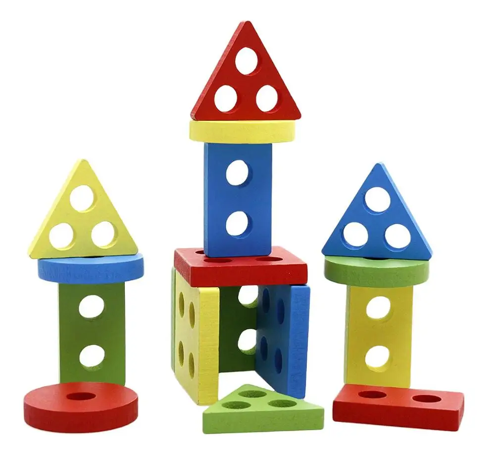 Fast Delivery Geometric Shapes Wooden Toys Eco Friendly Wooden Math Toys
