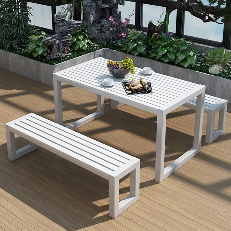 Customized Modern Garden Sets Villa Courtyard Furniture Outdoor Bench Sets Garden Tables And Chairs