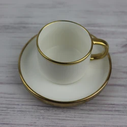 Hot Sale 6 Colors Turkish Coffee Cup Porcelain Cup and Sauce Arabic Coffee Set with Color Box