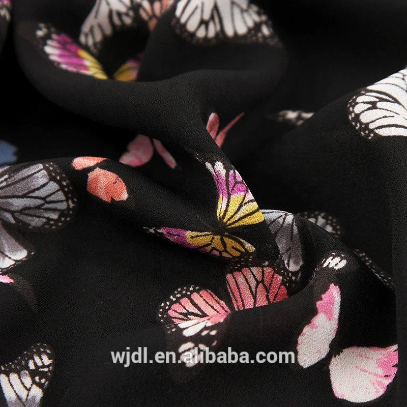 Хит продаж новейший стиль крикель Цифровая печатная шифоновая мох шифоновая ткань креп 75d шифоновая ткань для одежды