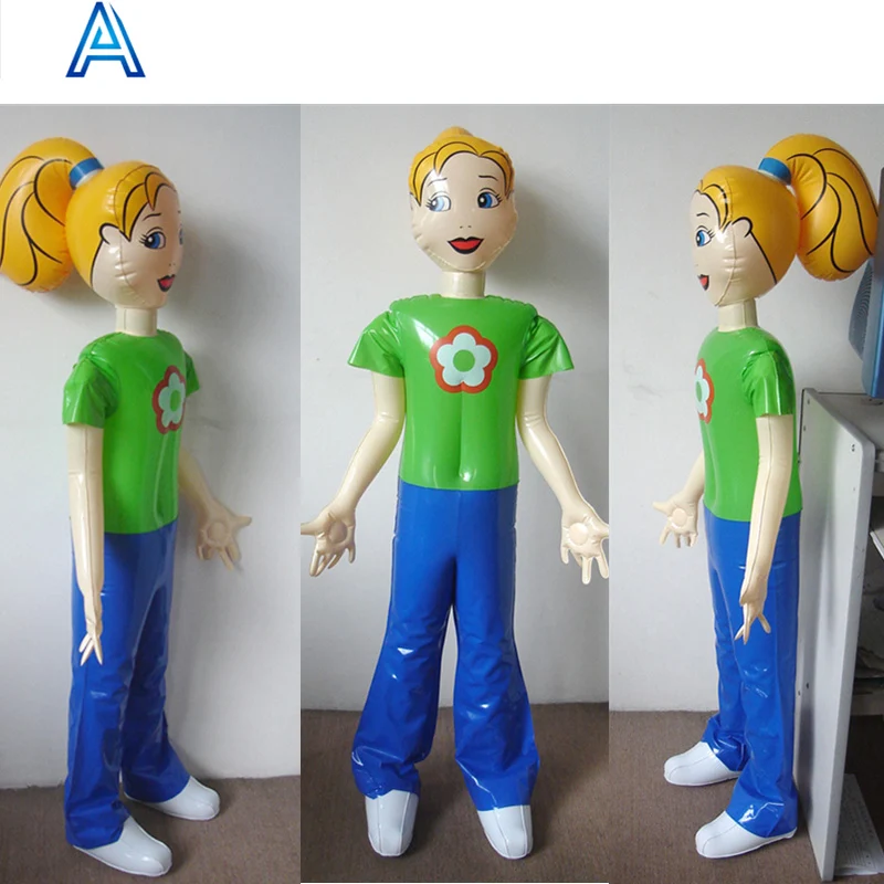 3D cartoon PVC inflatable girl boy man woman figure model for air blow cartoon doll toy