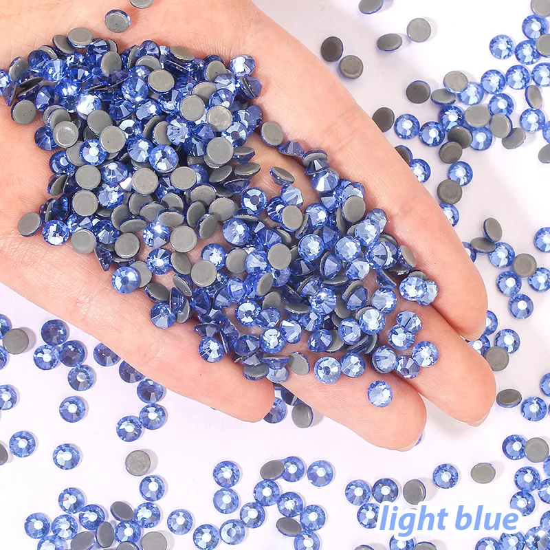 Qiao Crystal Hot fix Flatback bulk wholesale Loose Hotfix Glass DIY For Garment Accessories Gold Rhinestones For Clothes