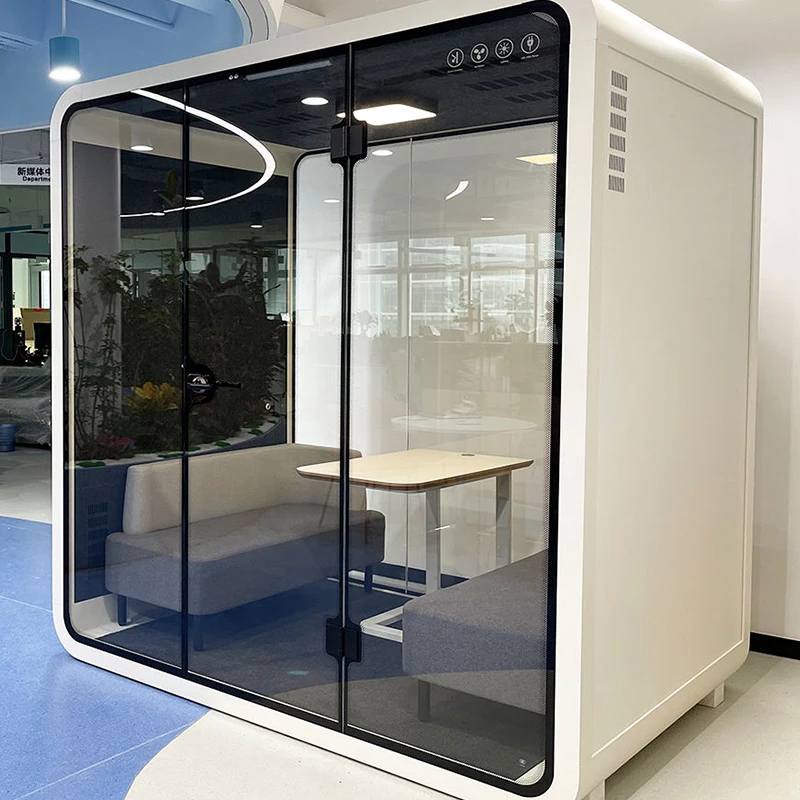 Acoustic Phone Booth Easy Assemble Acoustic Sound Pod Movable Portable Meeting Soundproof Booth