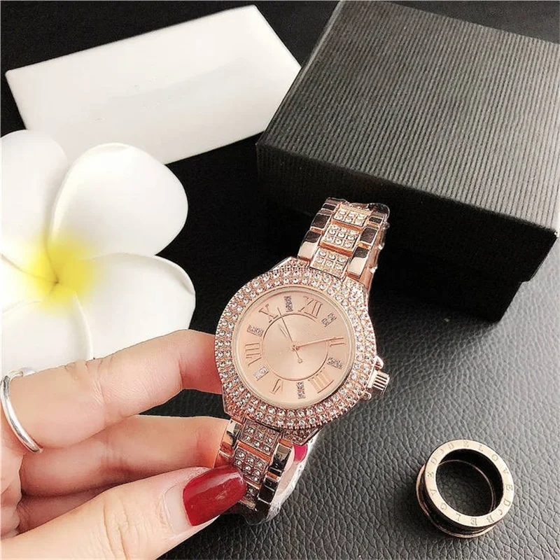 Luxury Iced Out Watch Gold Diamond Watch for Men Quartz Waterproof Wristwatch Luxury Wrist Quartz Watch for Men