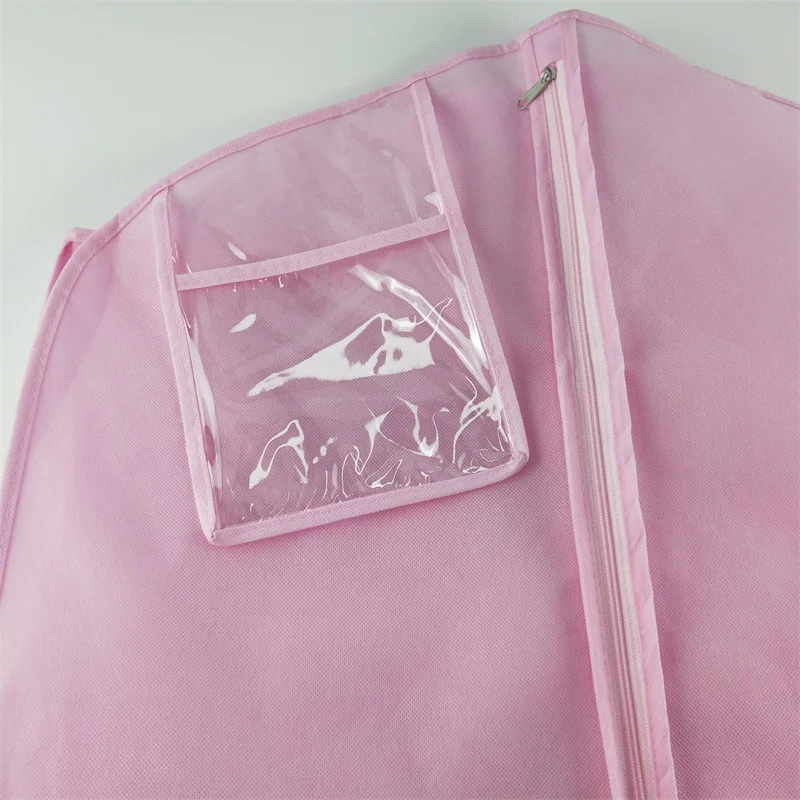 Wholesale Excellent Quality Reusable Nonwoven Garment Bag Pink Durable Dress Cover Wedding Brides Gown Cover Dress Cover