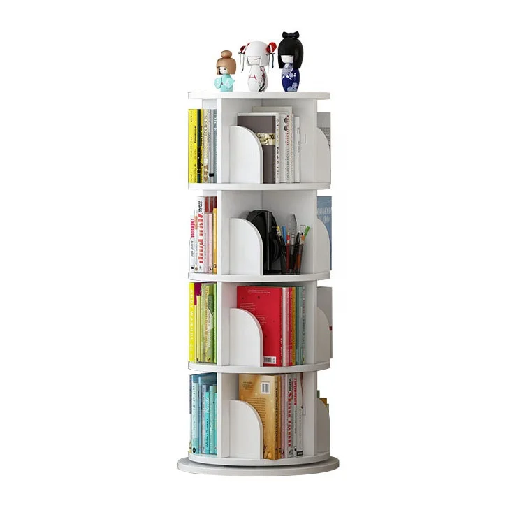 
Haichuan Sun flower Space saving Cheap Newest Design Rotating Wood Storage Book Shelf bookcases 