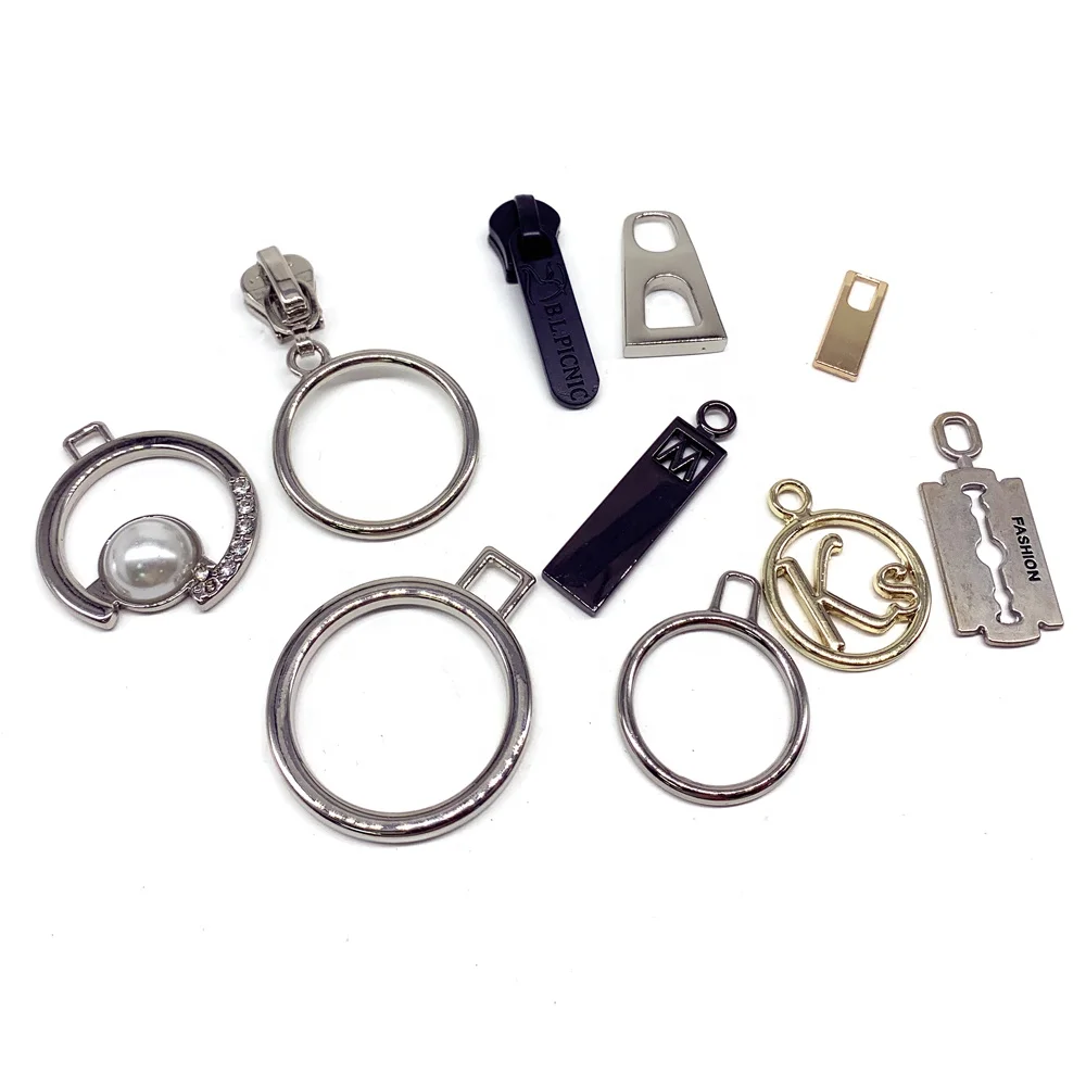 Горячая Распродажа индивидуальный дизайн цинковый сплав металлическая Серебряная сумка молния ползунок съемник для