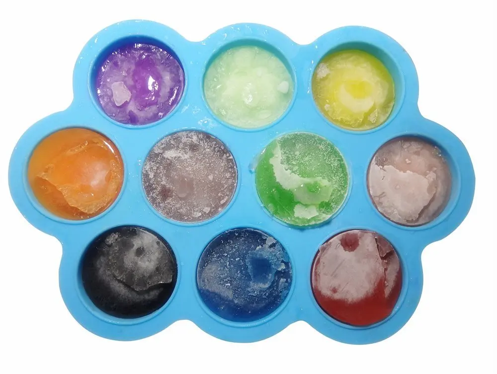 Reusable Storage Baby Food Container Dishwasher safe Silicone Freezer Ice Cube Trays Silicone Egg Bite Molds with PP Lid