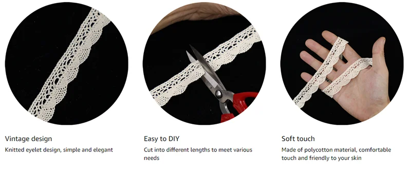 Die Cut Vintage Lace Ribbon Crochet Lace Trim Ribbon for Sewing DIY Ctaft