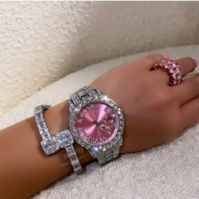 2022 New Hot Sale Wholesale Full Iced Out Watches Women Wrist Luxury Quartz Diamond Watch