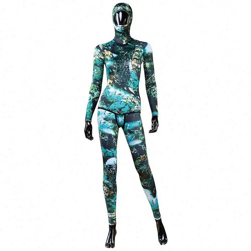 Camo Wet Suit Hunting Neopreno 2 Piezas 1Mm Spear Fishing Wetsuit Spearfishing Skins Neoprene Rubber Open Cell Wetsuite