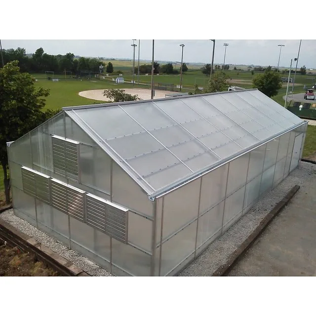 
Singlespan Aluminium Frame traveling boom irrigation installed Glass panels Gardening Greenhouse with hydroponic grow systems 