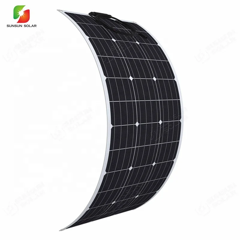  Тонкая пленка ETFE 100 Вт 18 в монокристаллические Полугибкие солнечные панели pv для автофургона кемпинга