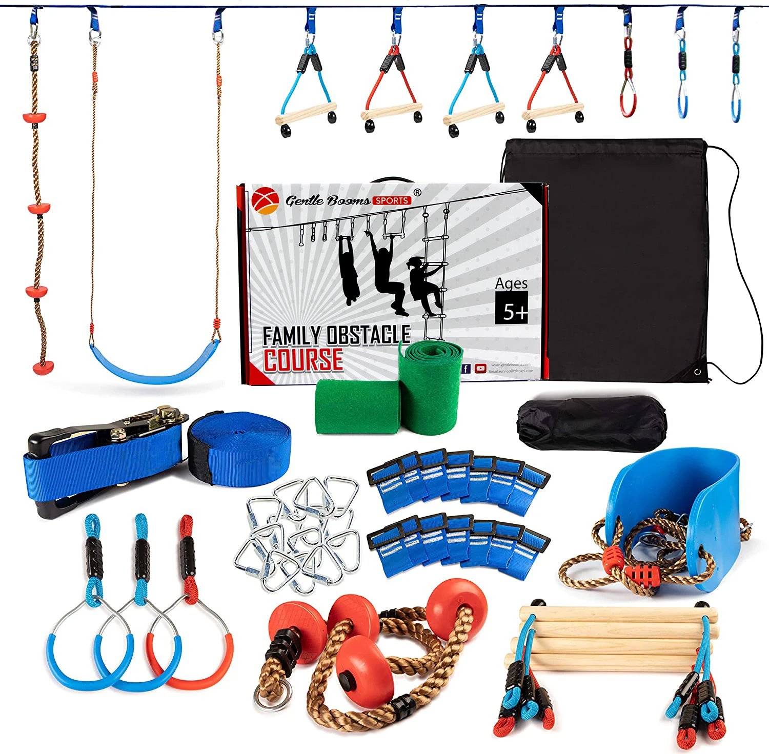 Amazon American Ninja Climbing Line Hanging Obstacle Course Backyard with Cargo Net for Kids Plastic CE Customized Customer Logo