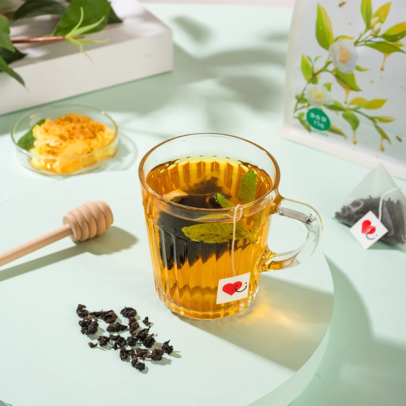 2024 New Flavors private label Biodegradable Pyramid Triangle tea bags Green Tea/black tea/tieguanyin tea