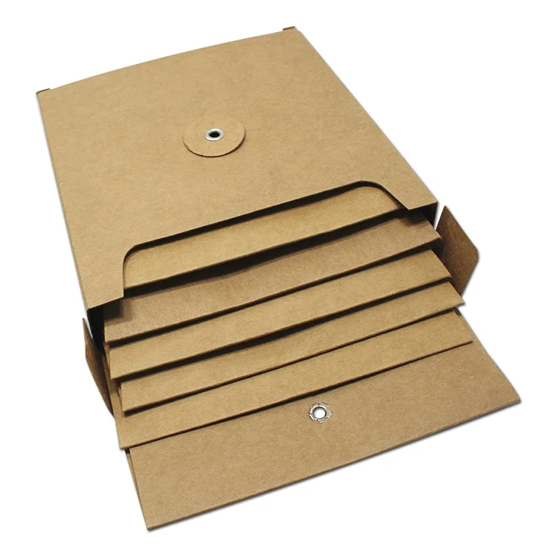 Custom Kraft document file bags mailer envelope box with string and button paper envelopes box