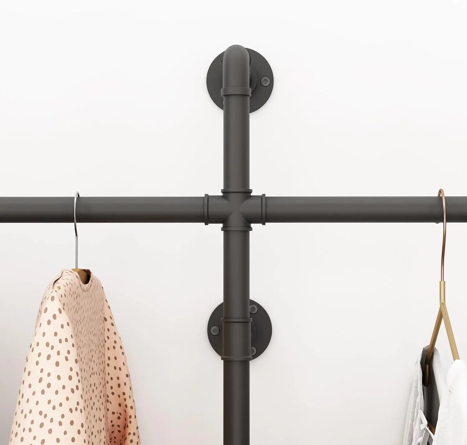 Heavy Duty Clothes Rack for Hanging Clothes Wall Mounted Display Garment Rack for Home Retail Boutique