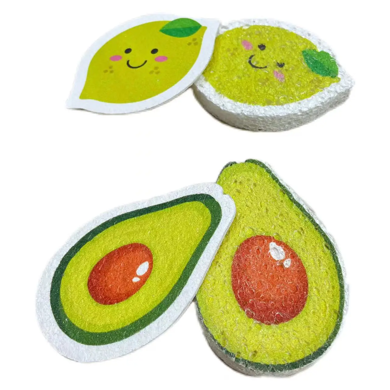Wholesale Fun Cartoon Dish Washing Kitchen Sponge Fruit Shape Cleaning Sponge