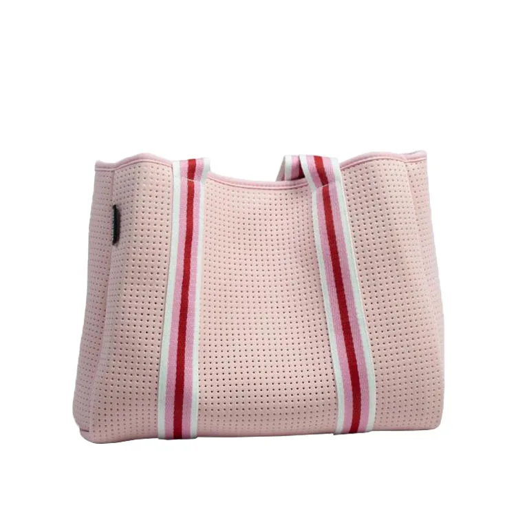 Идеальная легкая модная пляжная сумка для девушек, розовая неопреновая сумка для летних путешествий, сумка для ночлега