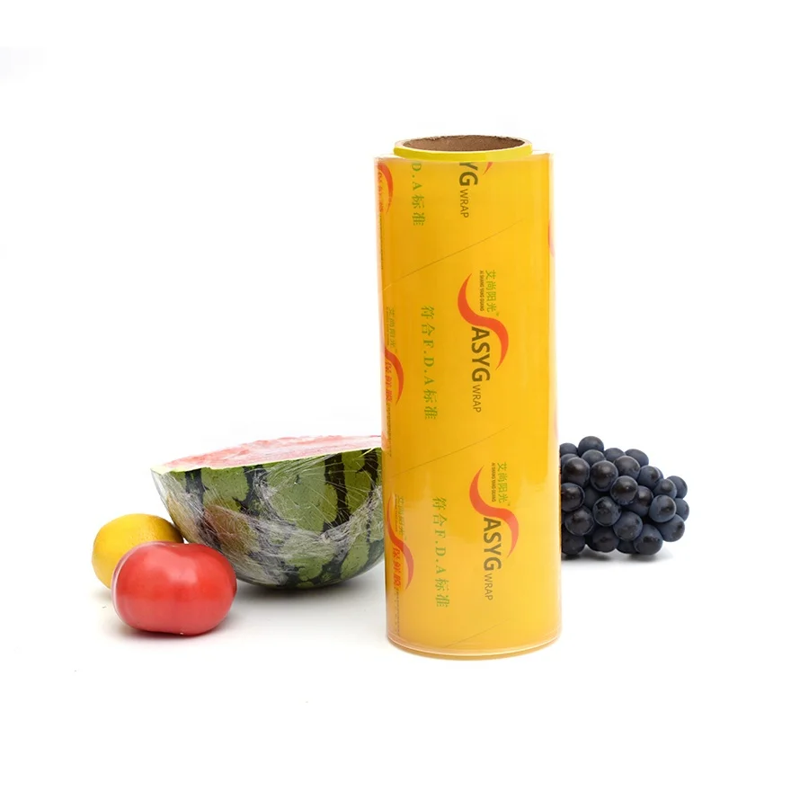 PVC stretch plastic cling film jumbo roll 1500m for Meat