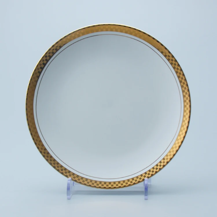 Popular Wholesale Ceramic Tableware Charger Plates Set, Porcelain Gold Wedding Dinnerware Dinner Dishes Plates Charger Sets