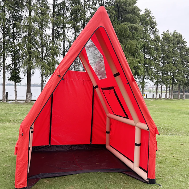 4 Season Medium Glamping Roof Top Air Inflatable Triangle Tent For  6 Person