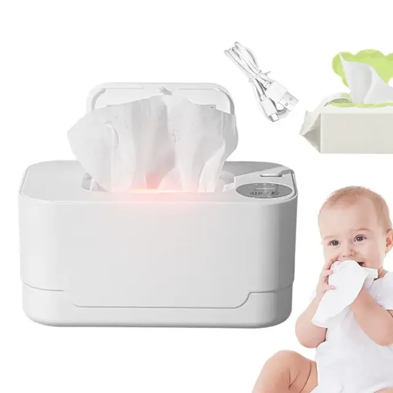 Baby Wipe Warmer LED Digital Display Large Capacity Baby Wet Wipes Warmer Dispenser USB Powered Adjustable Temperature Heating