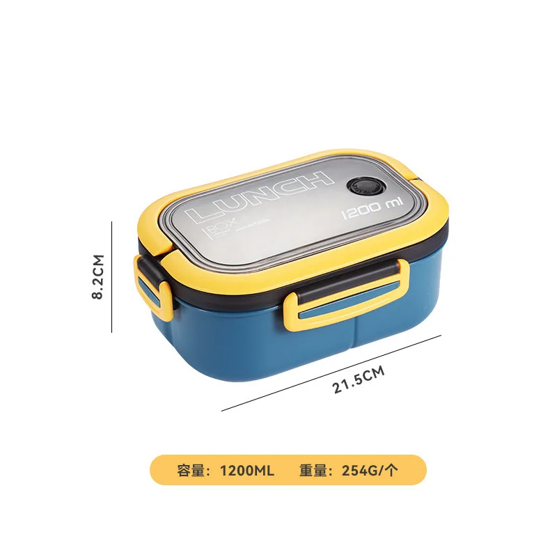 pp plastic portable sublimation microwave safe children office bento leakproof handle Large Capacity 1200ml insulated lunch box