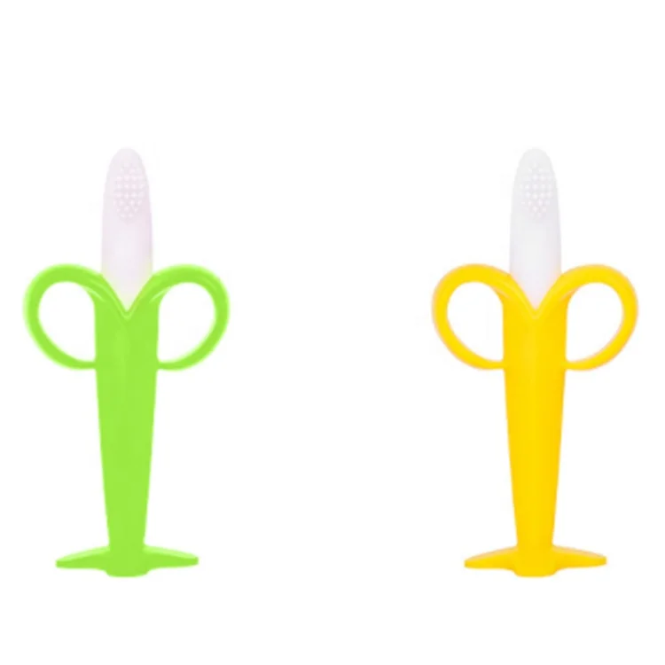 Food Grade banana teether toothbrush silicone  banana toothbrush